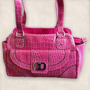 Faux leather pink vintage bag